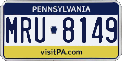 PA license plate MRU8149