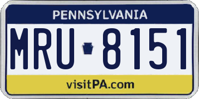 PA license plate MRU8151