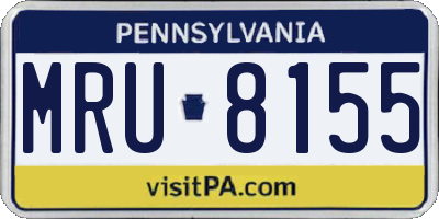 PA license plate MRU8155