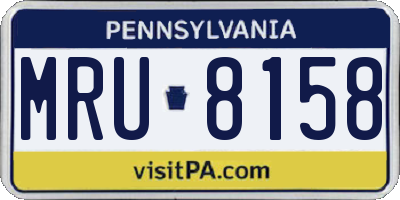 PA license plate MRU8158