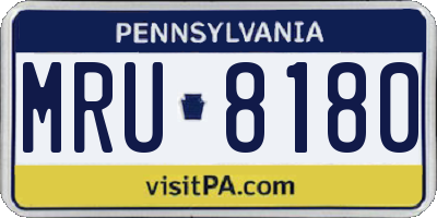 PA license plate MRU8180