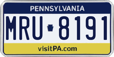 PA license plate MRU8191
