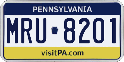 PA license plate MRU8201