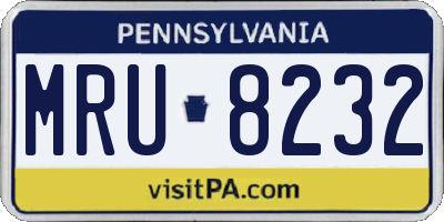 PA license plate MRU8232