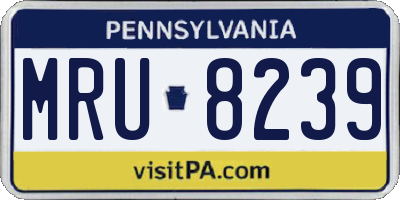 PA license plate MRU8239