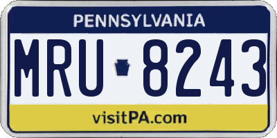 PA license plate MRU8243