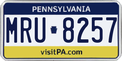 PA license plate MRU8257