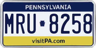 PA license plate MRU8258