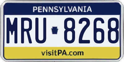 PA license plate MRU8268