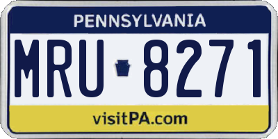 PA license plate MRU8271