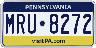 PA license plate MRU8272
