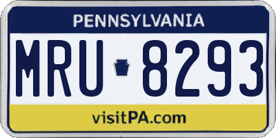 PA license plate MRU8293