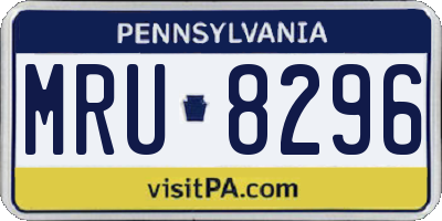 PA license plate MRU8296
