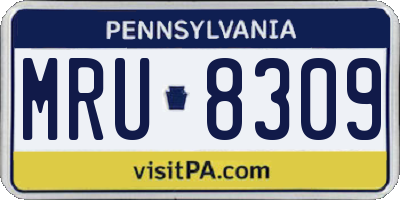 PA license plate MRU8309