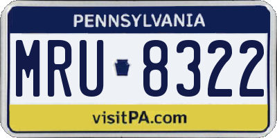 PA license plate MRU8322