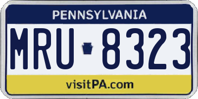 PA license plate MRU8323