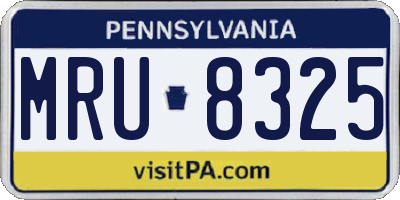 PA license plate MRU8325
