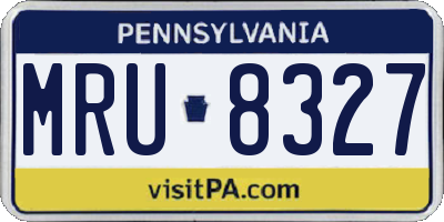 PA license plate MRU8327