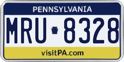 PA license plate MRU8328