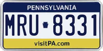 PA license plate MRU8331