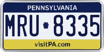 PA license plate MRU8335