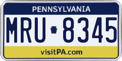 PA license plate MRU8345