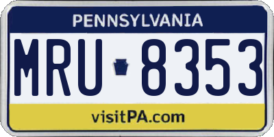 PA license plate MRU8353