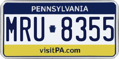 PA license plate MRU8355