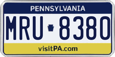 PA license plate MRU8380