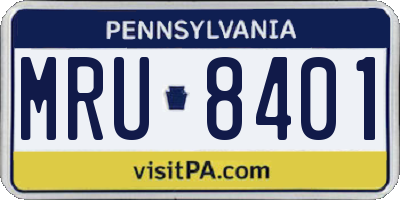 PA license plate MRU8401
