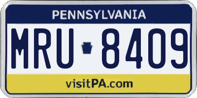 PA license plate MRU8409