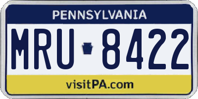 PA license plate MRU8422