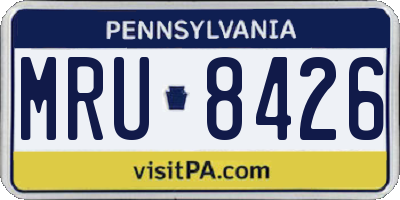 PA license plate MRU8426