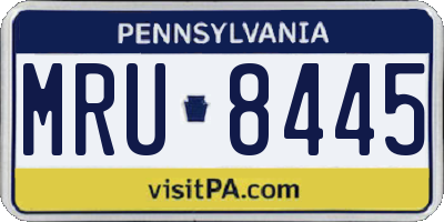 PA license plate MRU8445