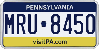 PA license plate MRU8450