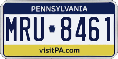 PA license plate MRU8461