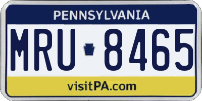 PA license plate MRU8465