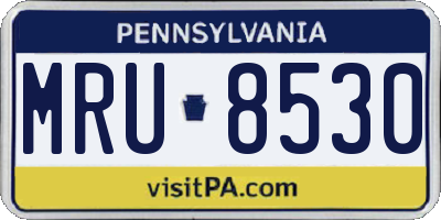 PA license plate MRU8530