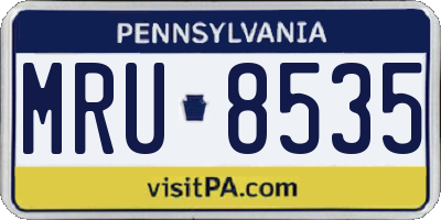 PA license plate MRU8535