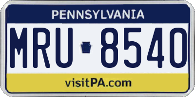 PA license plate MRU8540