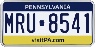 PA license plate MRU8541