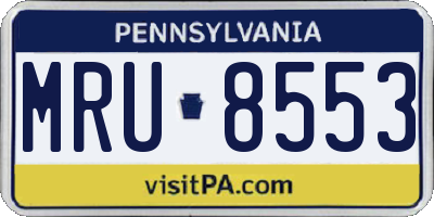 PA license plate MRU8553