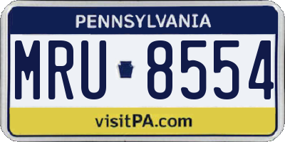PA license plate MRU8554