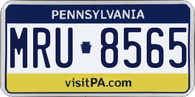 PA license plate MRU8565