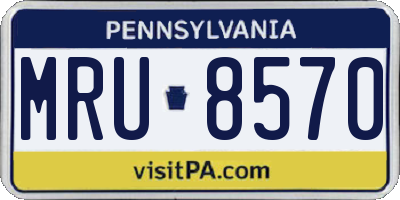 PA license plate MRU8570