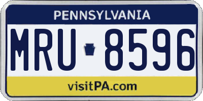 PA license plate MRU8596