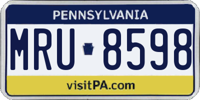 PA license plate MRU8598