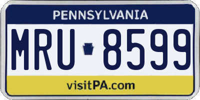 PA license plate MRU8599