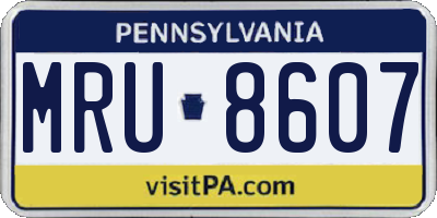 PA license plate MRU8607