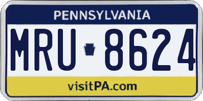 PA license plate MRU8624